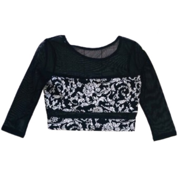 Sparkle & Fade Sheer Crop‎ Top S - Picture 1 of 2